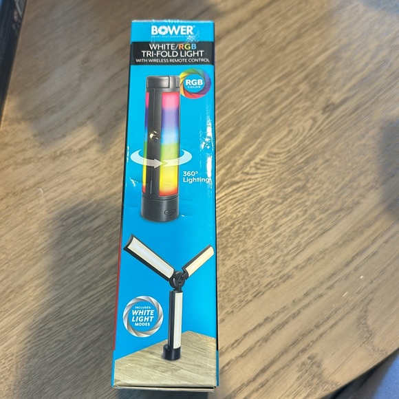NIB: Bower White/RGB Tri-Fold Light with Wireless Remote Control - Picture 3 of 4